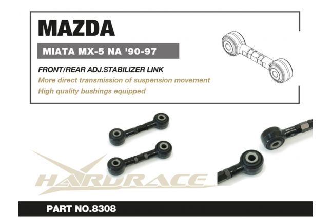 Hardrace verstelbare stabilisatorstangverbinding voor/achter MX-5 NA