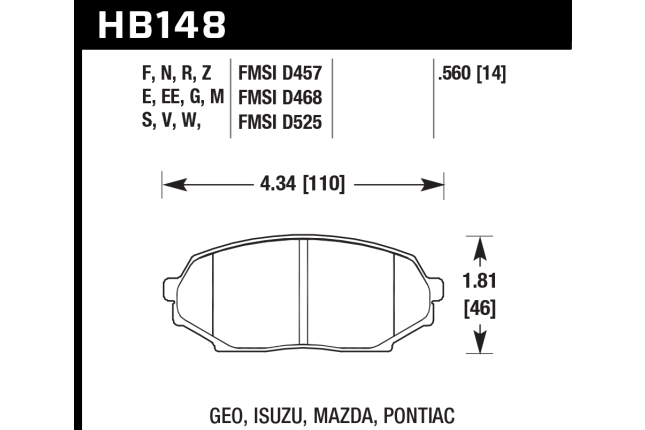Hawk HPS remblokken voor MX-5 NA 1.6