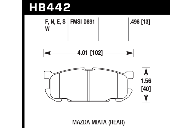 Hawk HP Plus remblokken achter MX-5 NB
