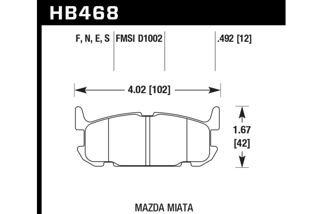 Hawk HPS remblokken achter MX-5 NB