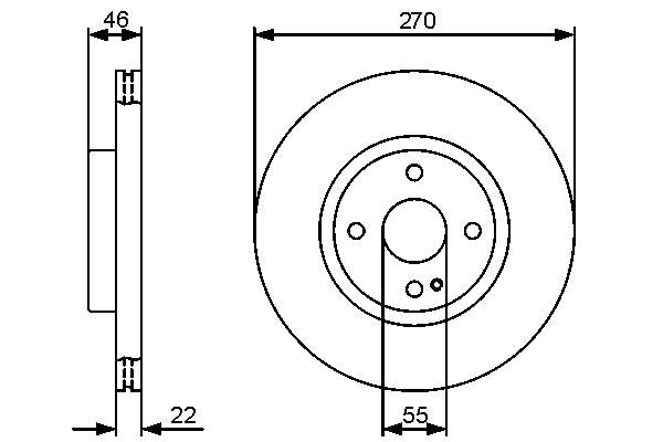 Remschijven Vooras NB voor voertuigen met sportchassis Buitendiameter: 270 mm